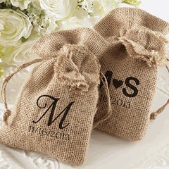 Sacs en Jute Personnalisés pour bonbonnières de mariage